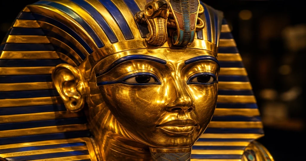 Ancient egypt king tutankhamun gold mask 1