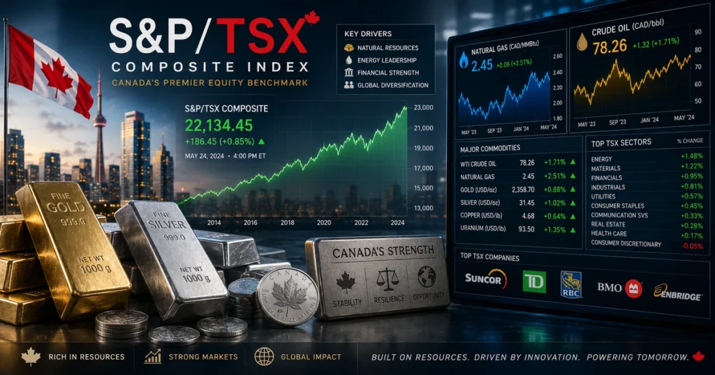 Toronto stock exchange corporate tickers and the commodity-heavy tsx index
