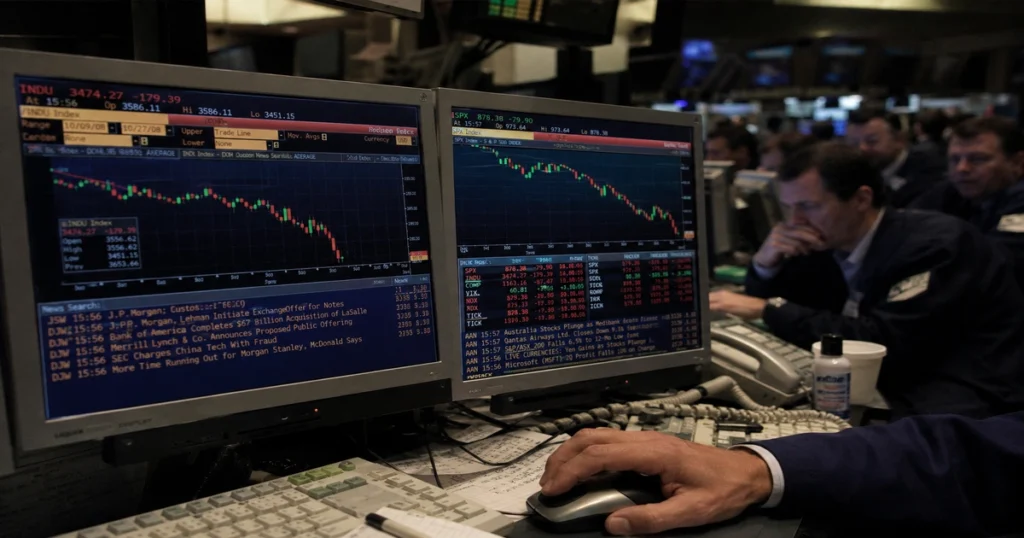 Market makers monitoring structural volatility and liquidity sweeps during the dot-com crash in nasdaq history.