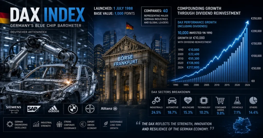 Frankfurt stock exchange tracking the industrial blue-chip german dax index