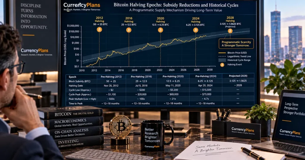 Split-screen financial visualization comparing the nasdaq 100 and s&p 500 equity cycle trajectories against the total crypto market capitalization.