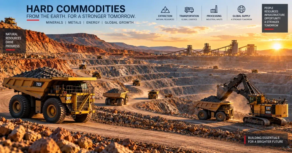 Hard commodities: the complete guide to extracted resources, energy markets, and industrial metals Industrial metallurgical smelter casting molten metal into standardized grade a copper cathodes, demonstrating refined hard commodities processing.