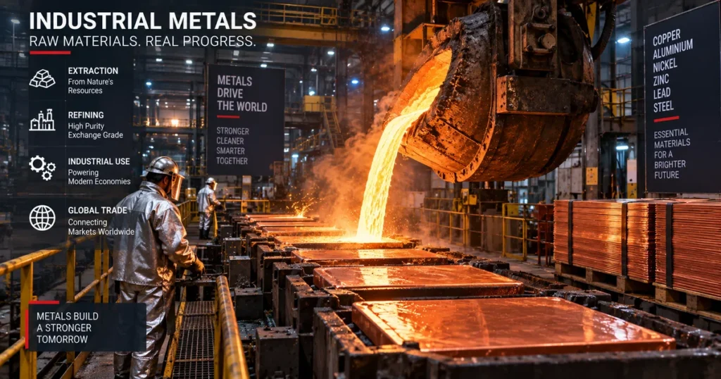 Hard commodities: the complete guide to extracted resources, energy markets, and industrial metals Secure institutional bank depository vault lined with stacked london good delivery gold and silver bullion bars.
